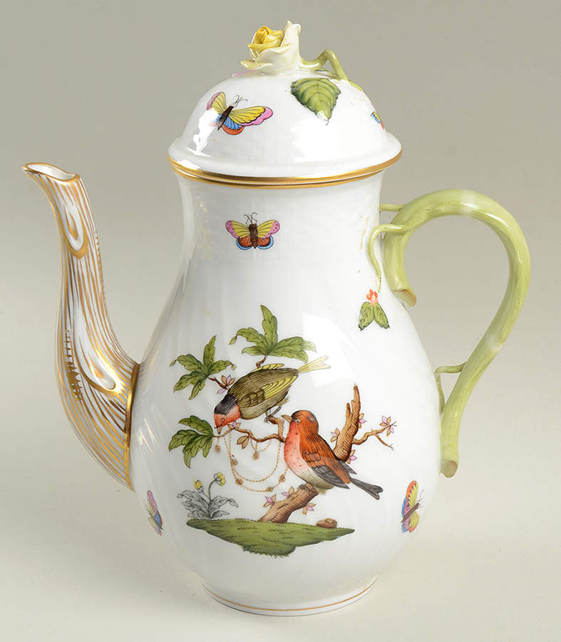 Rothschild Bird (RO) Coffee Pot & Lid by Herend-1