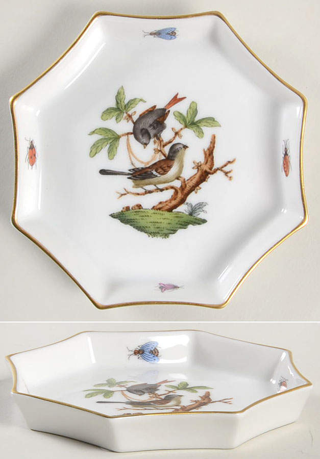 Rothschild Bird (RO) Octagonal Ashtray by Herend-1