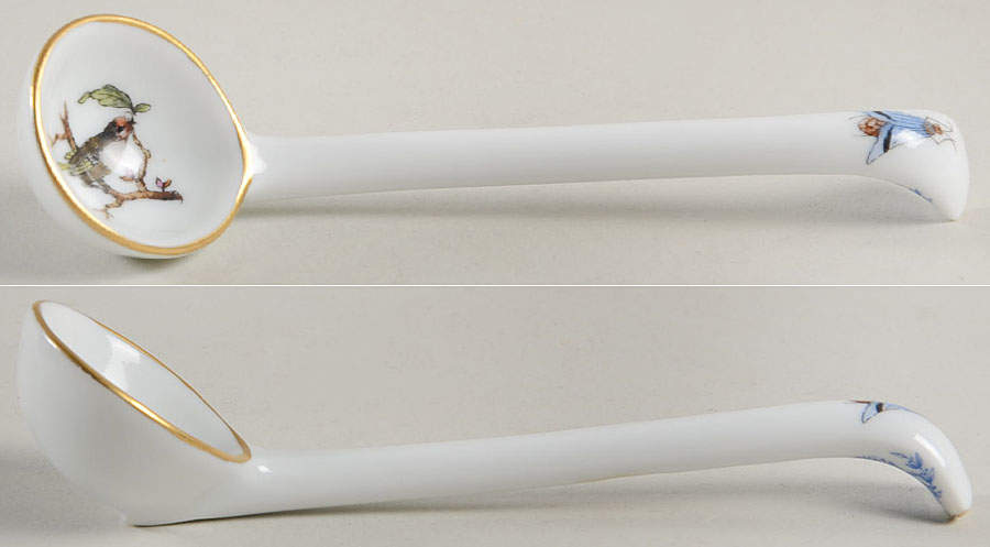 Rothschild Bird (RO) Cream/Mayo Ladle Solid Piece by Herend-1