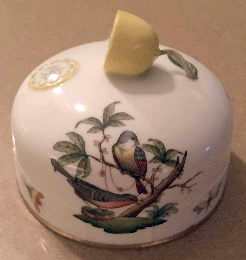 Rothschild Bird (RO) Lid for Round Butter by Herend-1