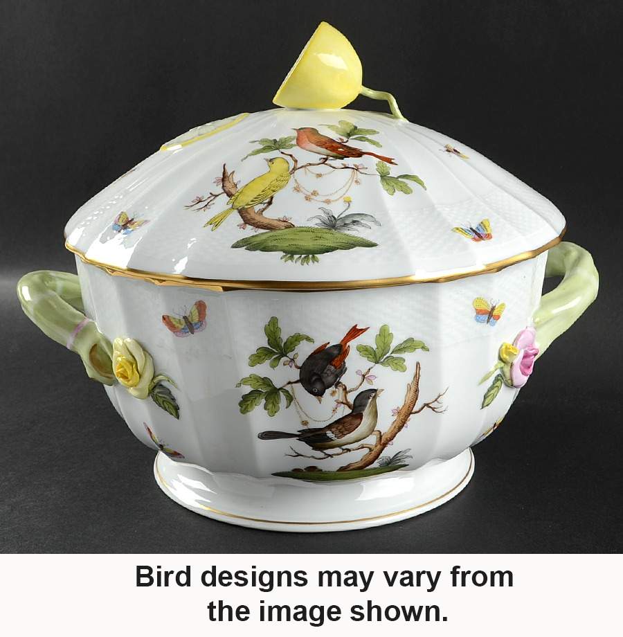 Rothschild Bird (RO) 4 Qt Round Tureen & Lid by Herend-1