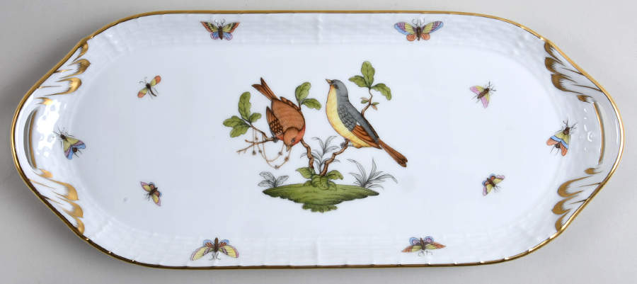 Rothschild Bird (RO) 14" Sandwich Tray by Herend-1