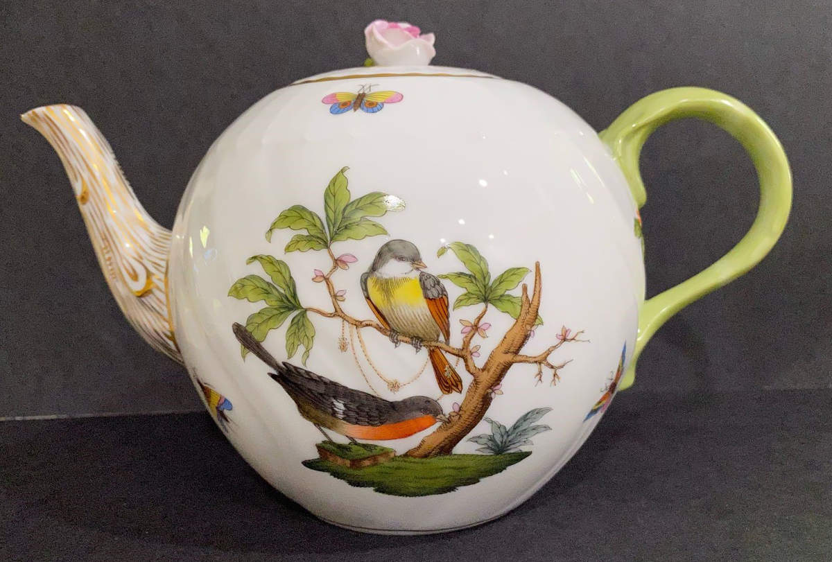 Rothschild Bird (RO) Individual Teapot & Lid by Herend-1