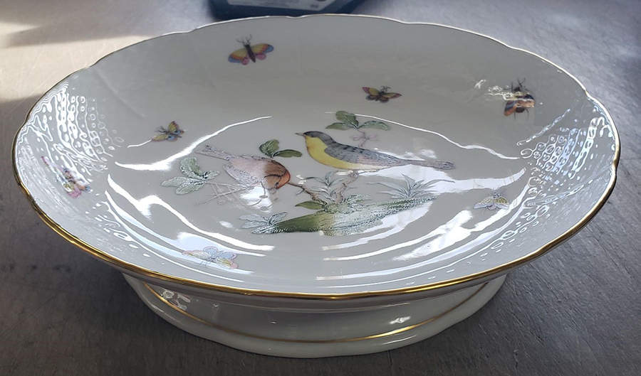 Rothschild Bird (RO) 8" Fruit/Salad Bowl Pedestal Base by Herend-1