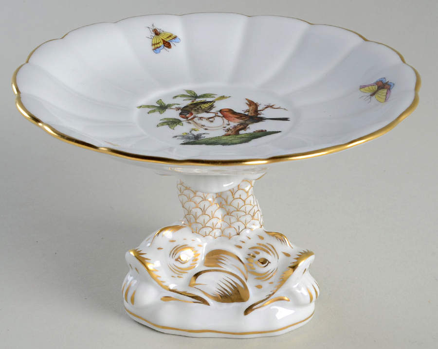 Rothschild Bird (RO) Round Compote (Height X Width) by Herend-1