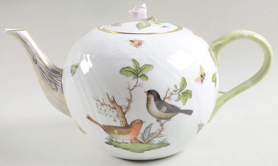 Rothschild Bird (RO) Large Tea Pot & Lid by Herend-1