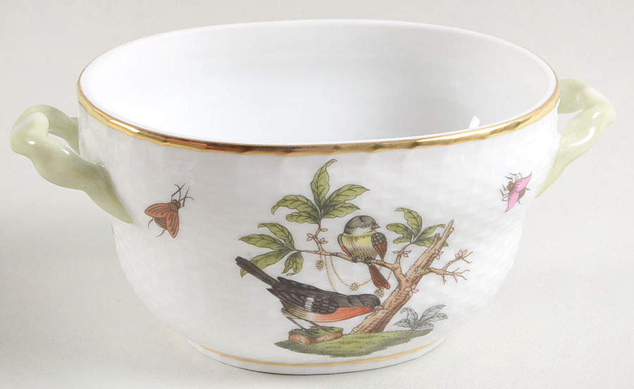 Rothschild Bird (RO) 4" Oval Bon Bon No Lid by Herend-1