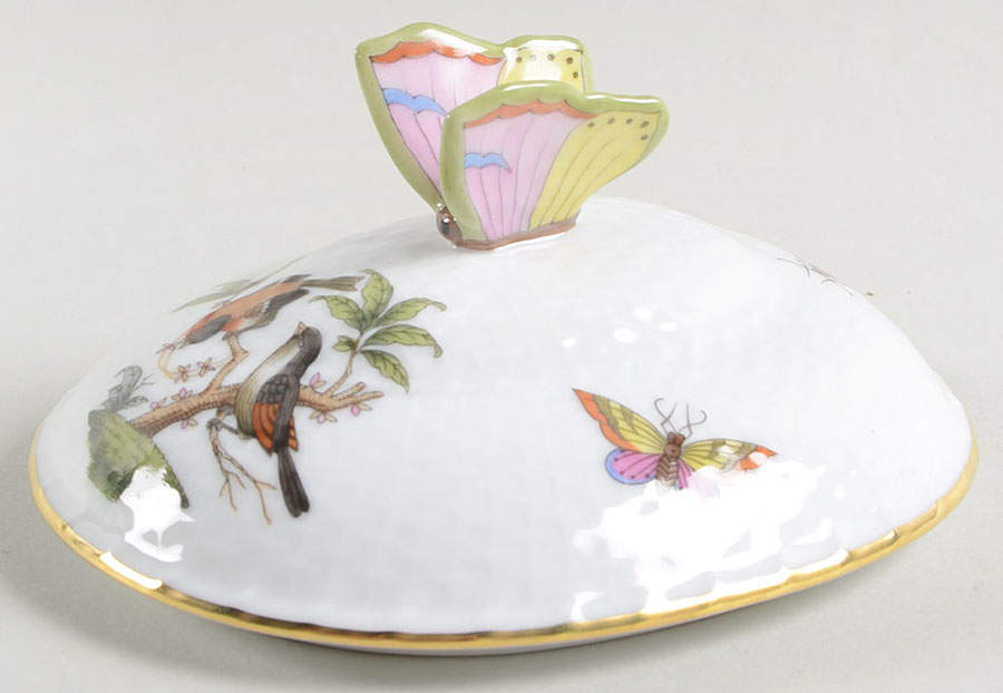 Rothschild Bird (RO) Lid for 4" Oval Bon Bon by Herend-1
