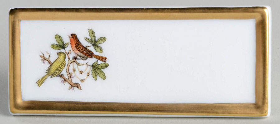 Rothschild Bird (RO) Placard/Place Card Holder-Smll by Herend-1