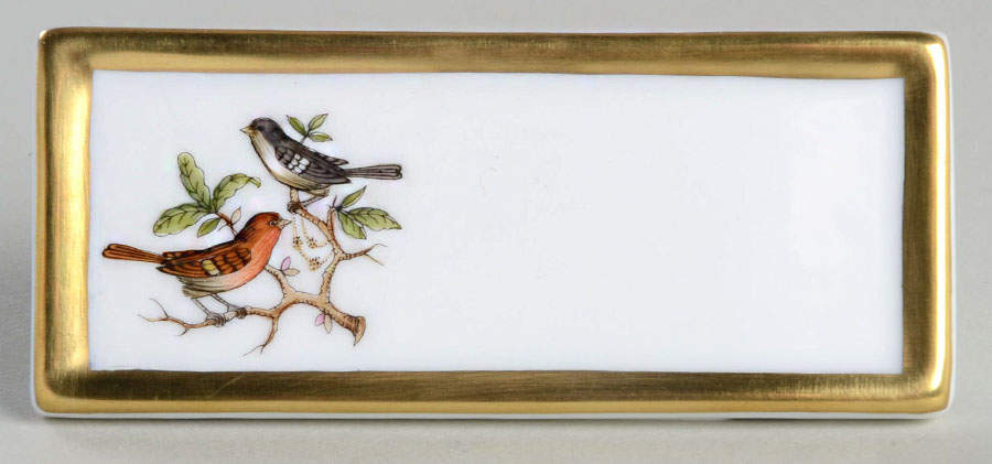 Rothschild Bird (RO) Placard/Place Card Holder-Smll by Herend-1