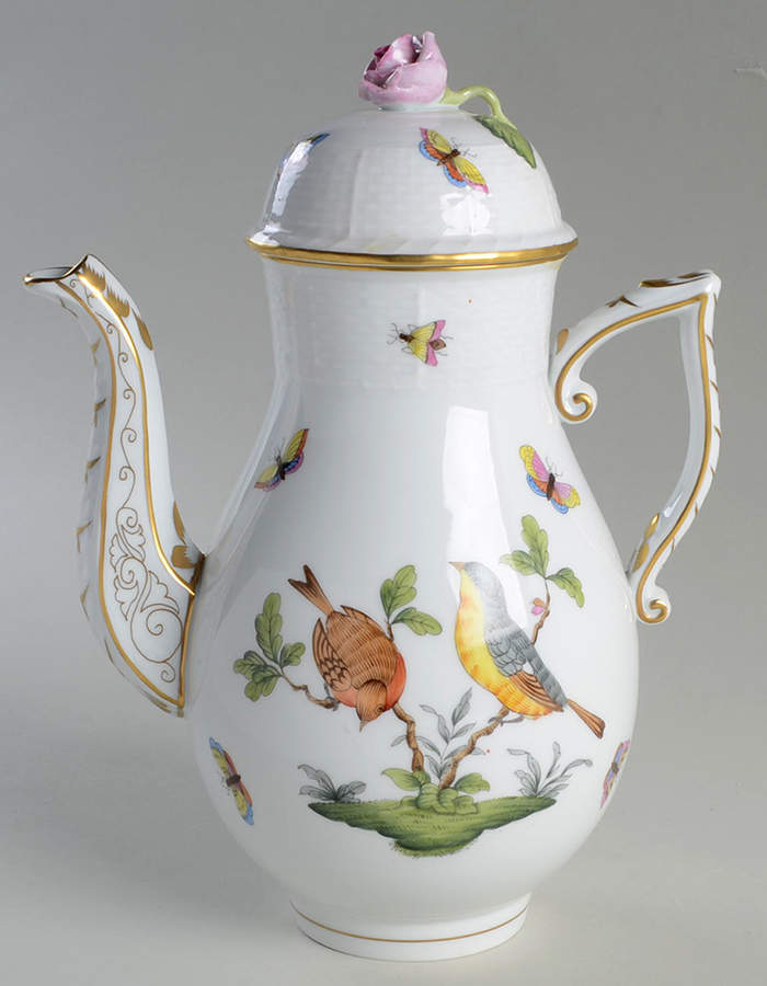 Rothschild Bird (RO) Coffee Pot & Lid by Herend-1