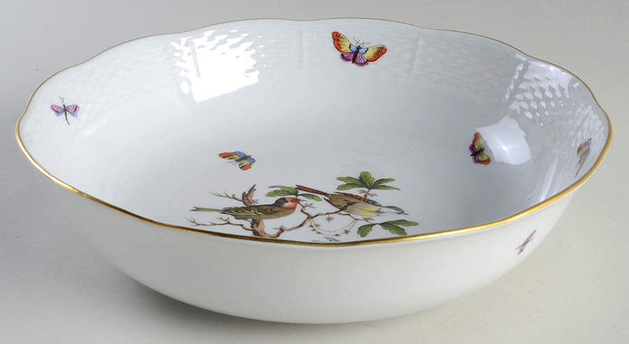 Rothschild Bird (RO) 10" Round Vegetable Bowl by Herend-1