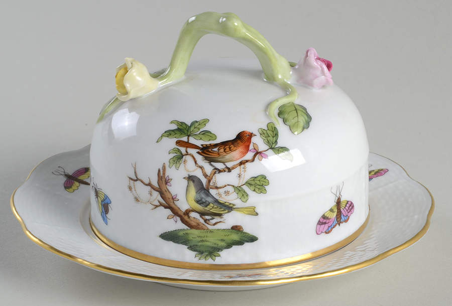 Rothschild Bird (RO) Round Covered Butter by Herend-1