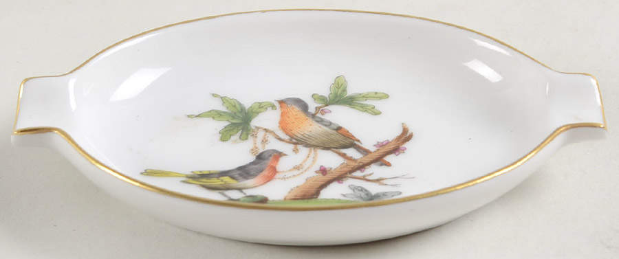 Rothschild Bird (RO) 3" Oval Ashtray with Lips by Herend-1