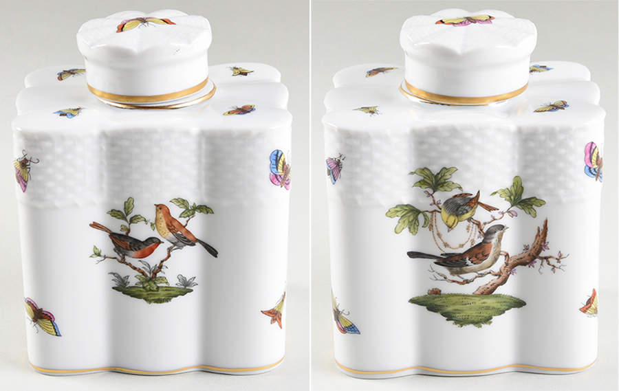 Rothschild Bird (RO) Tea Caddy & Lid by Herend-1