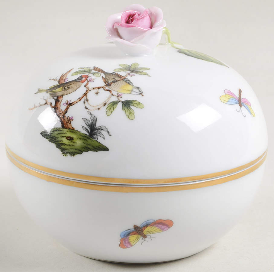 Rothschild Bird (RO) 4" Round Box & Lid by Herend-1