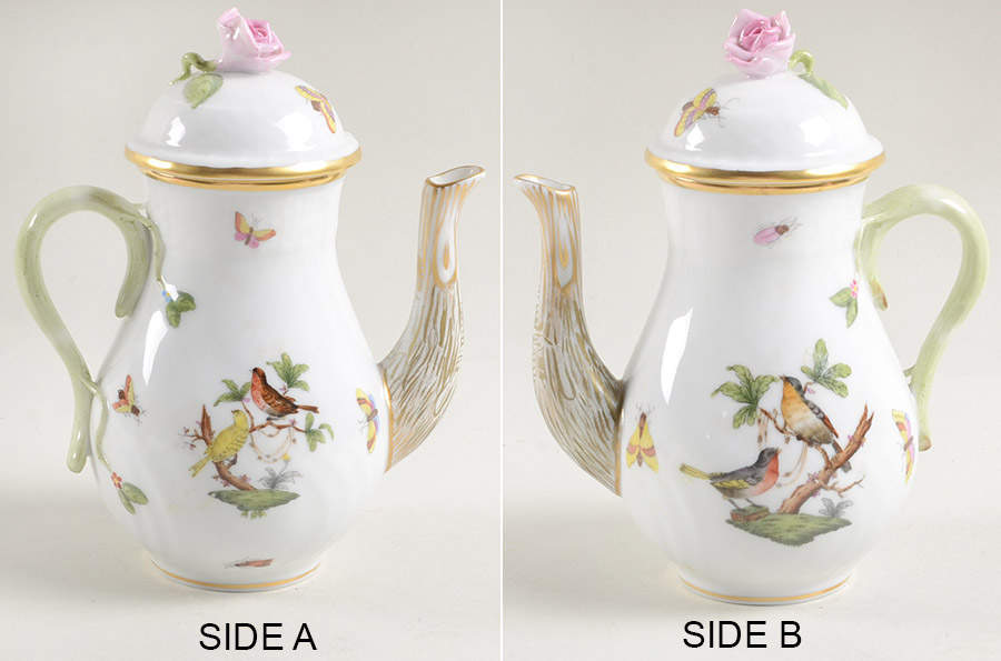 Rothschild Bird (RO) Individual Coffee Pot & Lid by Herend-1