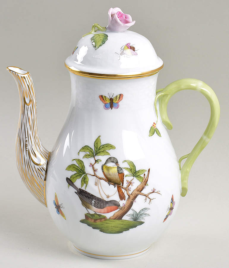 Rothschild Bird (RO) Coffee Pot & Lid by Herend-1