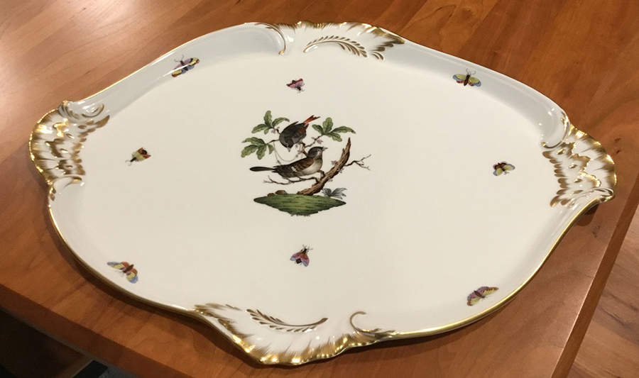 Rothschild Bird (RO) 17" Oval Tray by Herend-1