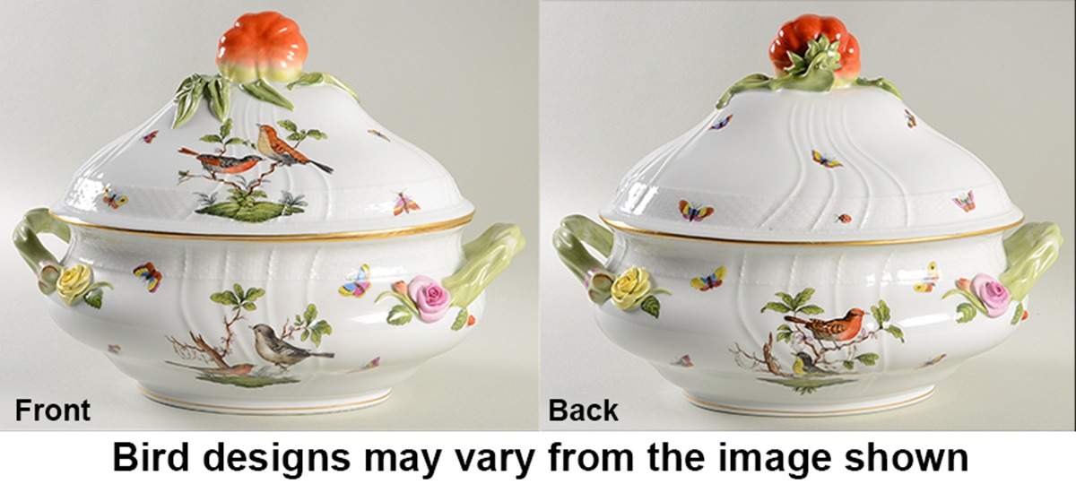 Rothschild Bird (RO) Oval Tureen & Lid by Herend-1