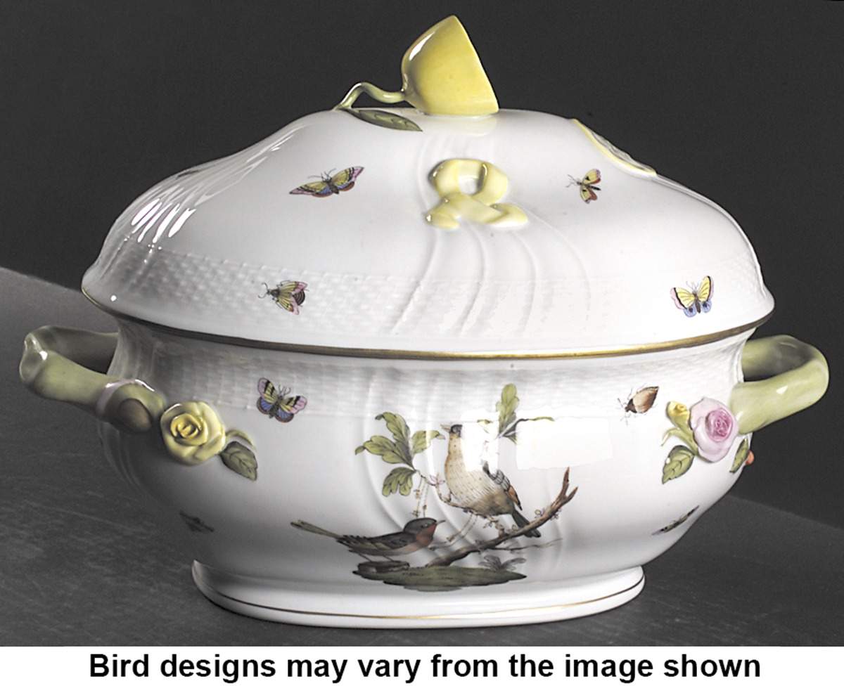 Rothschild Bird (RO) Oval Tureen & Lid by Herend-1