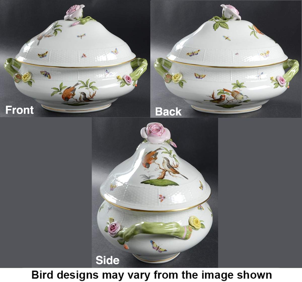 Rothschild Bird (RO) Oval Tureen & Lid by Herend-1