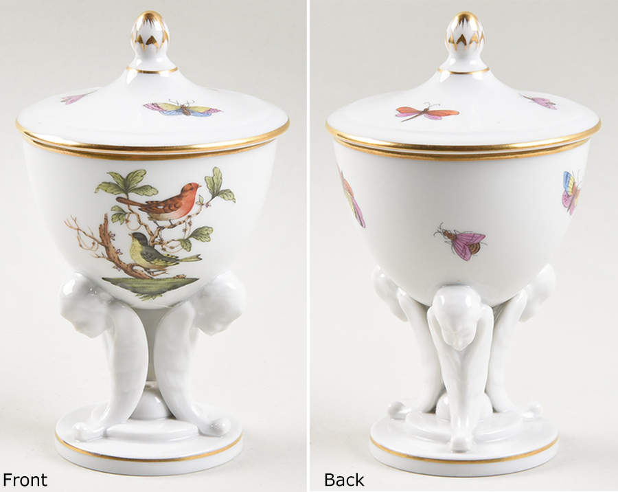 Rothschild Bird (RO) Round Trinket Box & Lid by Herend-1