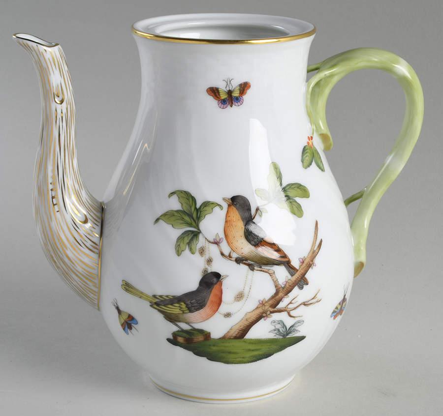 Rothschild Bird (RO) Coffee Pot-No Lid by Herend-1