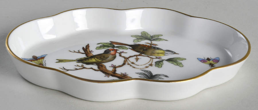 Rothschild Bird (RO) 5" Scalloped Tray by Herend-1