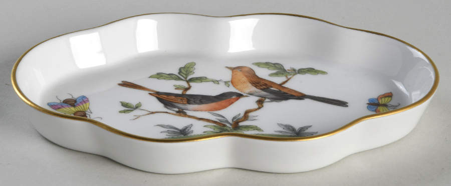 Rothschild Bird (RO) 5" Scalloped Tray by Herend-1