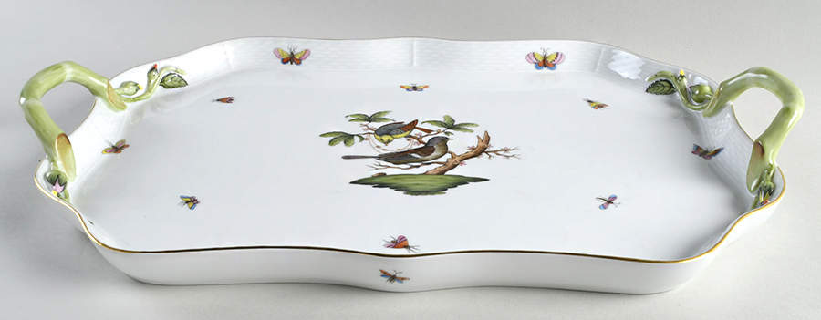 Rothschild Bird (RO) 18" Rectangular Handled Tray by Herend-1