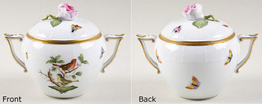 Rothschild Bird (RO) Sugar Bowl & Lid by Herend-1