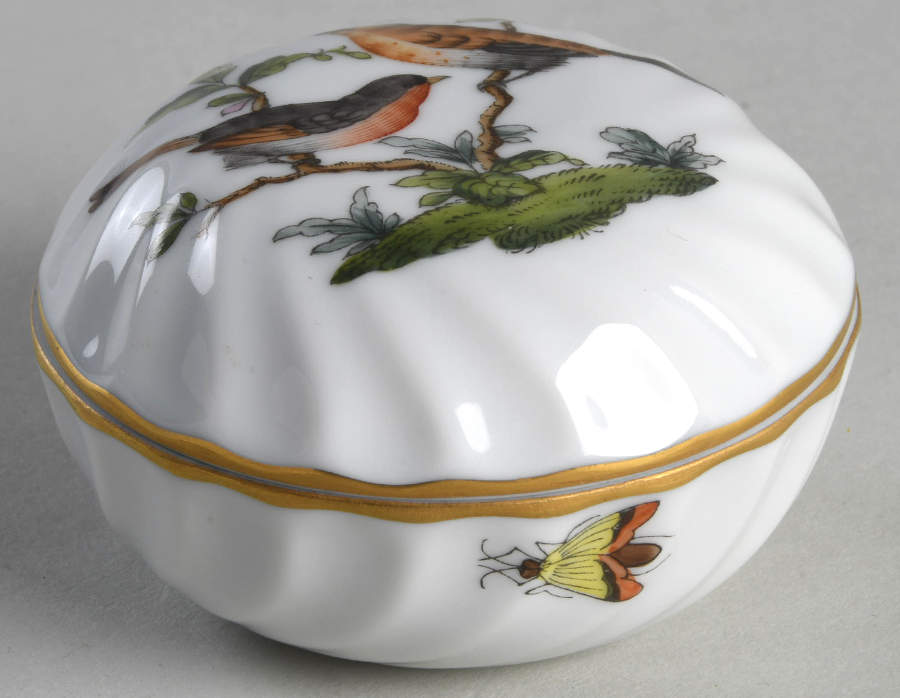 Rothschild Bird (RO) Ring Box & Lid by Herend-1
