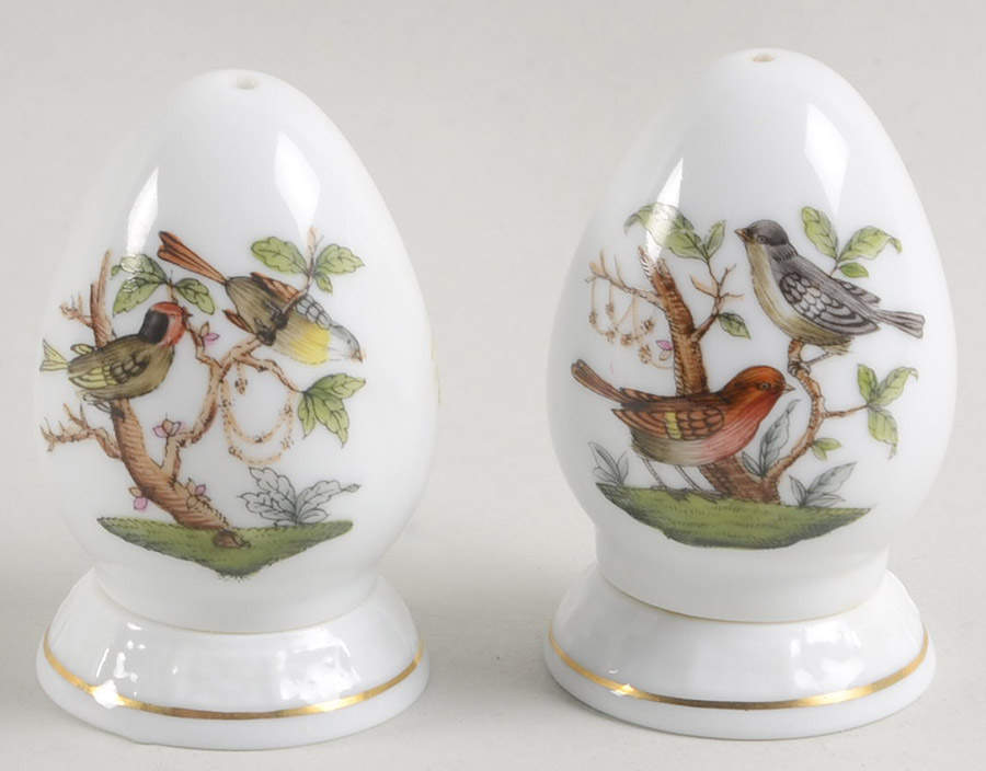 Rothschild Bird (RO) Salt & Pepper Set w/Ceramic Stopper by Herend-1
