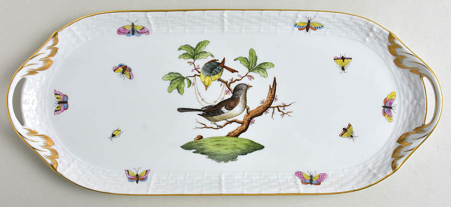 Rothschild Bird (RO) 14" Sandwich Tray by Herend-1