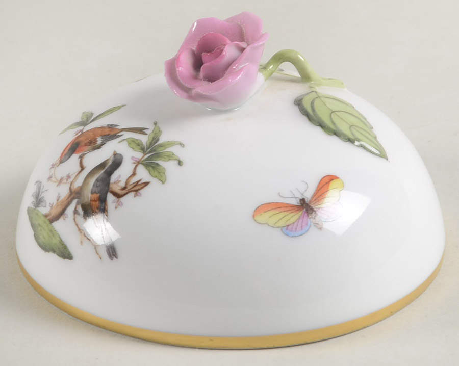 Rothschild Bird (RO) Lid for Footed Bon Bon by Herend-1