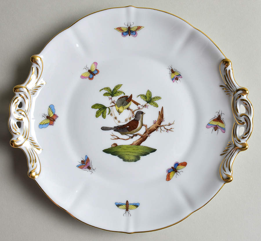 Rothschild Bird (RO) Handled Round Dish by Herend-1