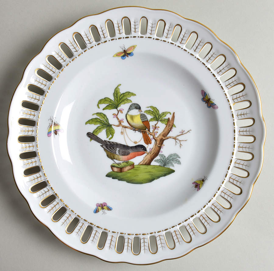 Rothschild Bird (RO) 9" Pierced Plate by Herend-1