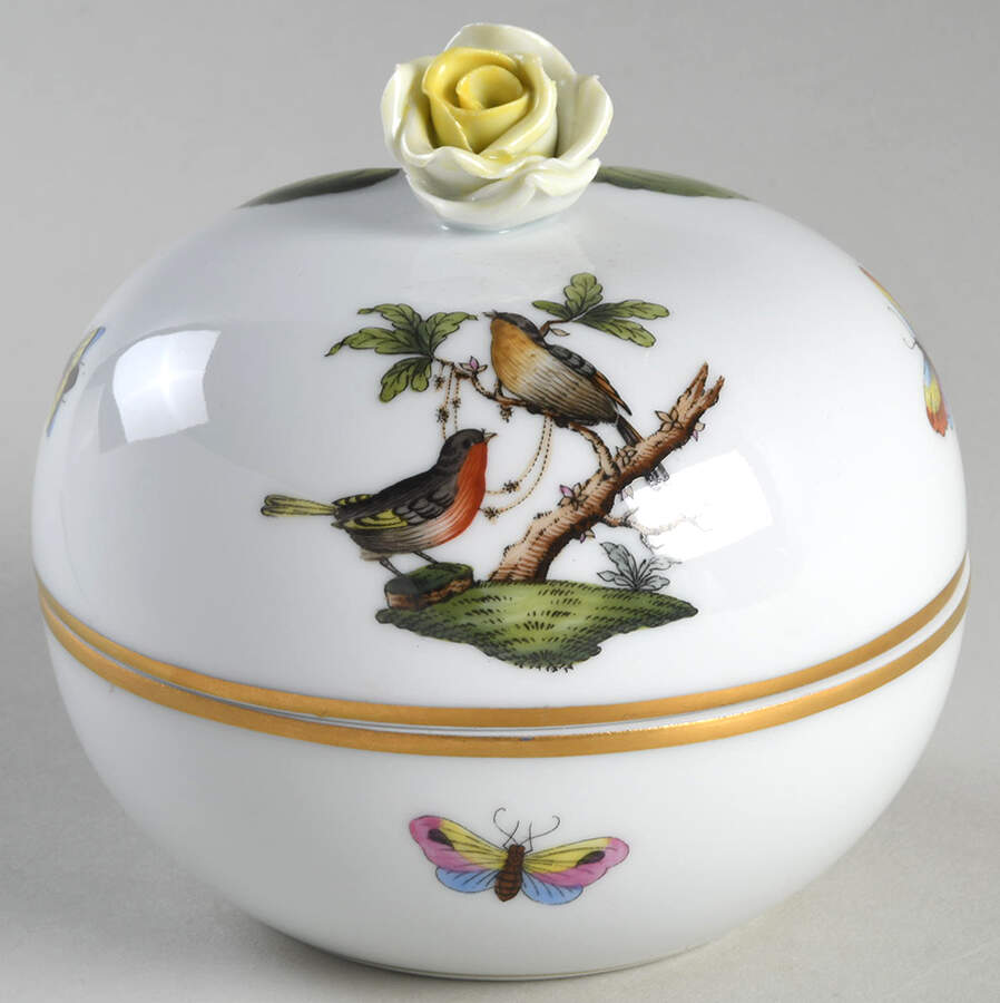 Rothschild Bird (RO) 4" Round Box & Lid by Herend-1