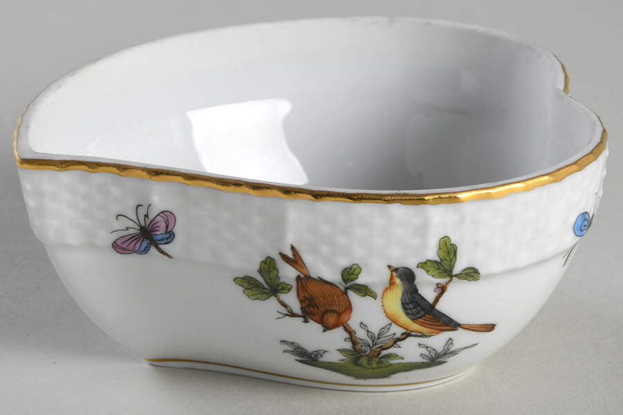 Rothschild Bird (RO) 3" Heart Shape Box No Lid by Herend-1