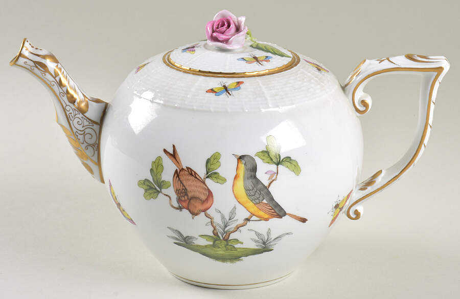 Rothschild Bird (RO) Teapot & Lid by Herend-1
