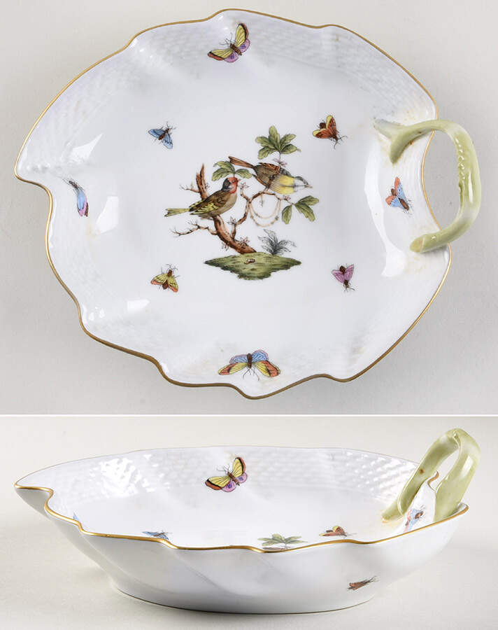 Rothschild Bird (RO) 7" Leaf Dish by Herend-1