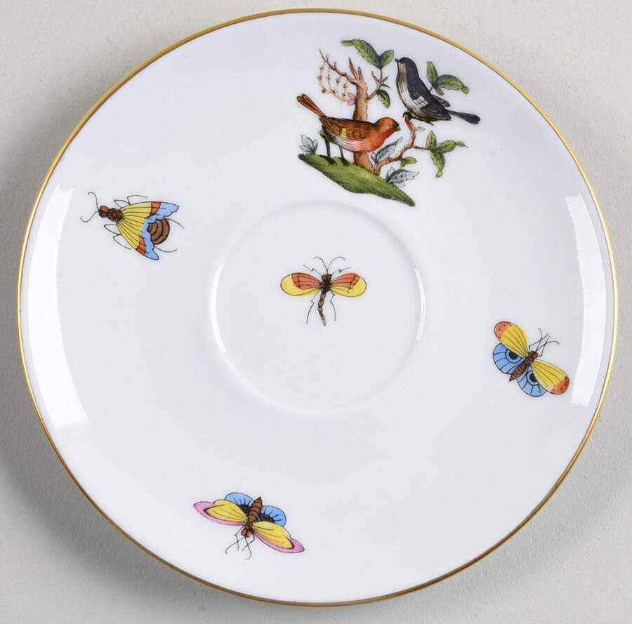 Rothschild Bird (RO) Saucer for Flat Demitasse Cup by Herend-1