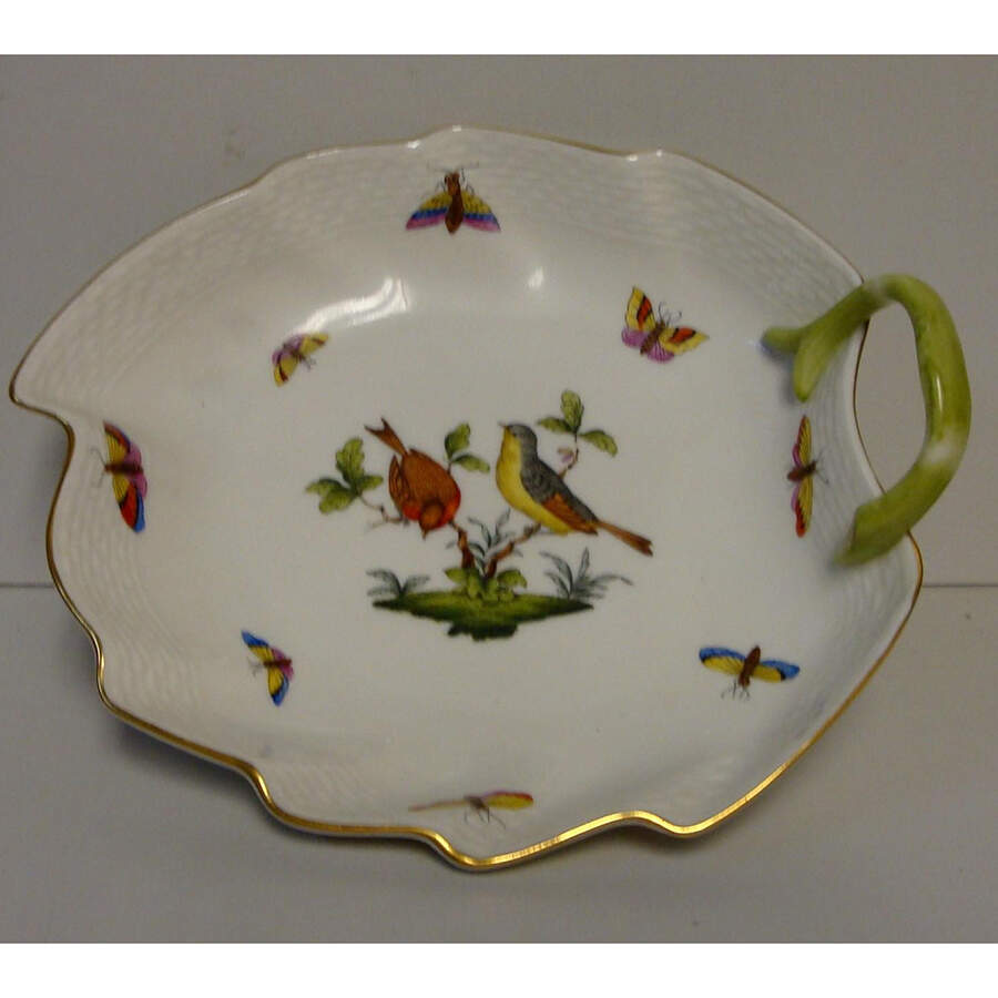 Rothschild Bird (RO) 8" Leaf Dish by Herend-1