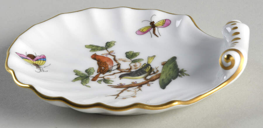 Rothschild Bird (RO) 4" Shell Shaped Dish by Herend-1