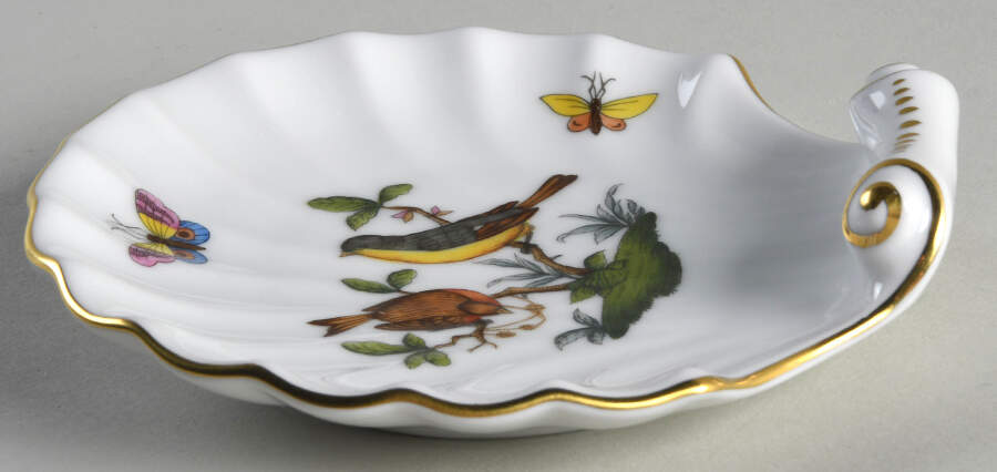 Rothschild Bird (RO) 4" Shell Shaped Dish by Herend-1