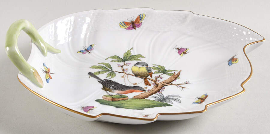 Rothschild Bird (RO) 9" Leaf Dish by Herend-1
