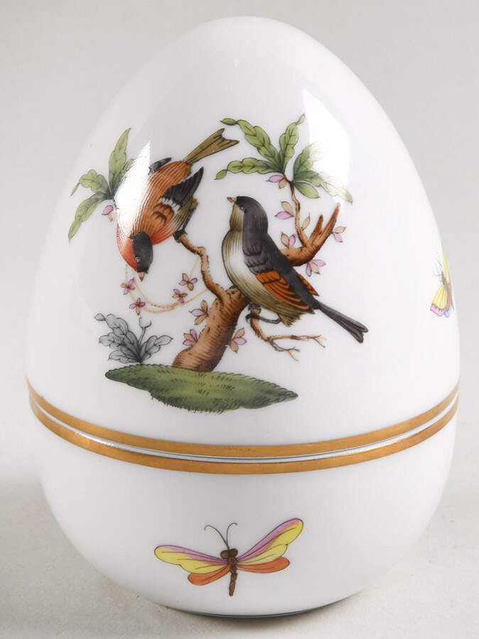 Rothschild Bird (RO) Egg Box & Lid by Herend-1