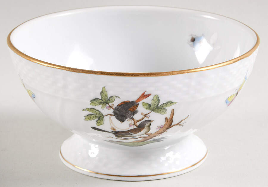 Rothschild Bird (RO) Footed Dessert Bowl by Herend-1