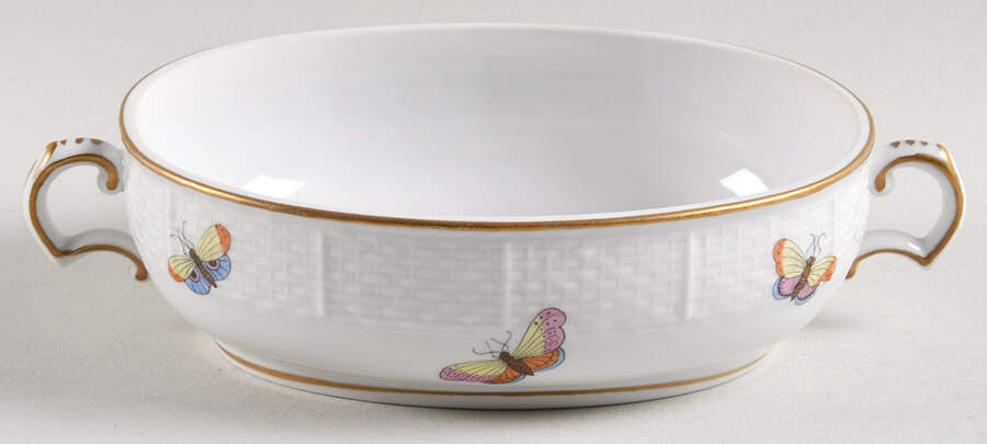 Rothschild Bird (RO) Oval Candy Box No Lid by Herend-1